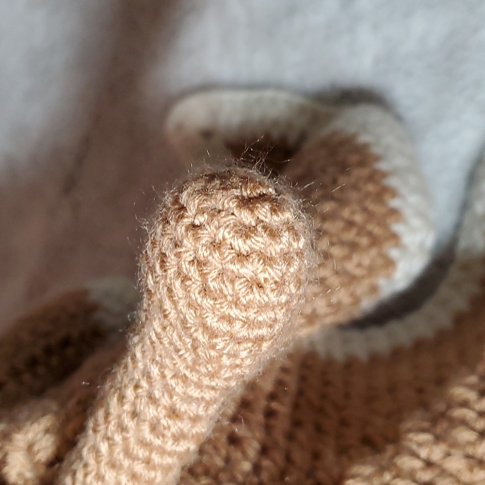 Handmade Knitted 5-Point Star Infant's Teddy Bear Snuggle Blankie-Washable - Picture 10 of 15